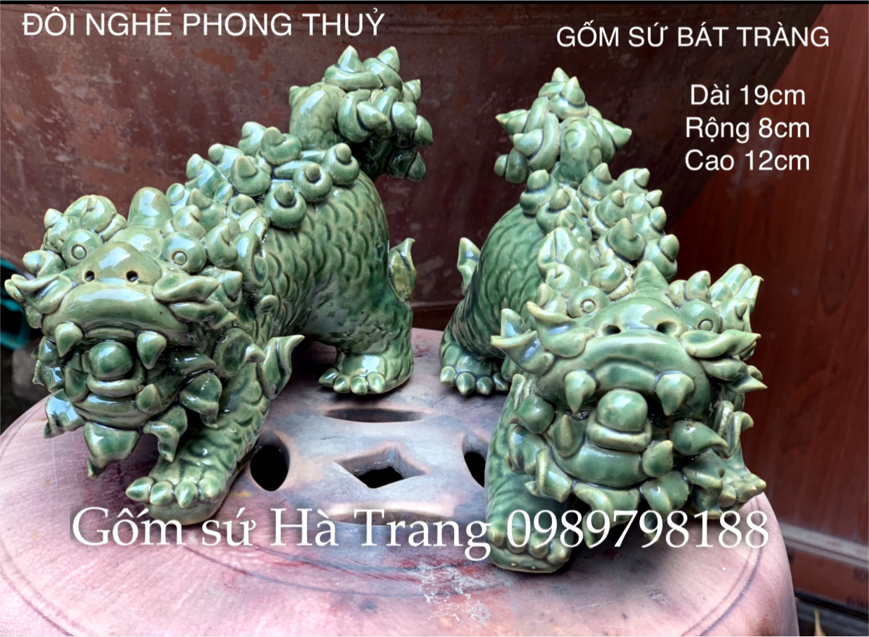 Đôi nghê phong thuỷ gốm sứ Bát Tràng cao cấp