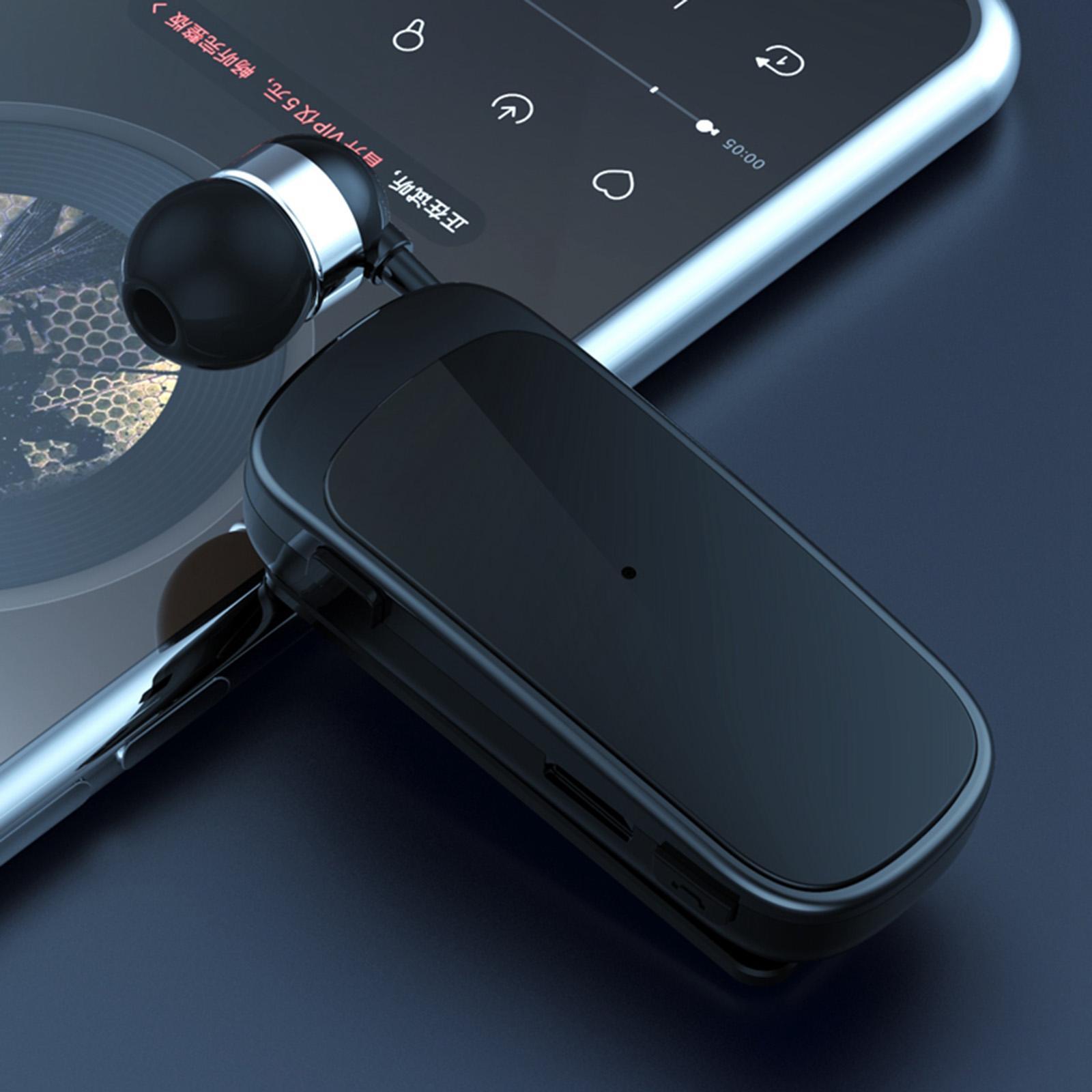 2xFineBlue K52 Retractable Wireless Bluetooth Headset Business Earphone Clip Black with box