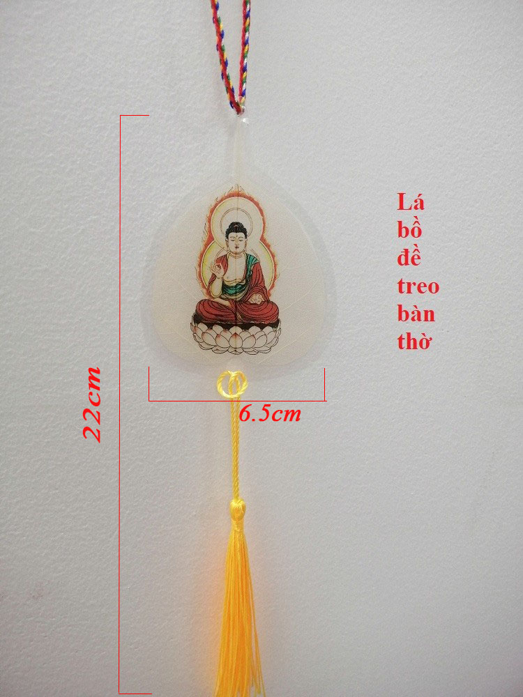 Qùa tặng Phật giáo lá bồ đề in hình Phật bình an may mắn