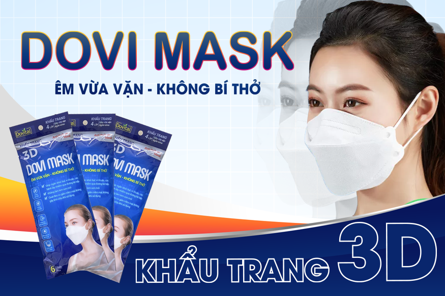 COMBO 5 túi 6 Khẩu trang y tế 4 lớp kháng khuẩn DOVI MASK (30 cái- Giao màu ngẫu nhiên) - Hàng Chính Hãng