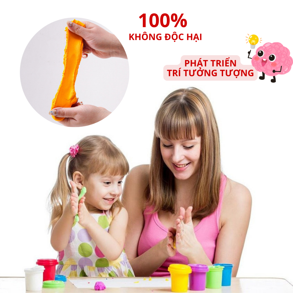 Đất Nặn Nhiều Màu - Chất Liệu An Toàn Đất sét tự khô an toàn Lốc 24 màu cao cấp Softclay nặn hình, làm Butter slime