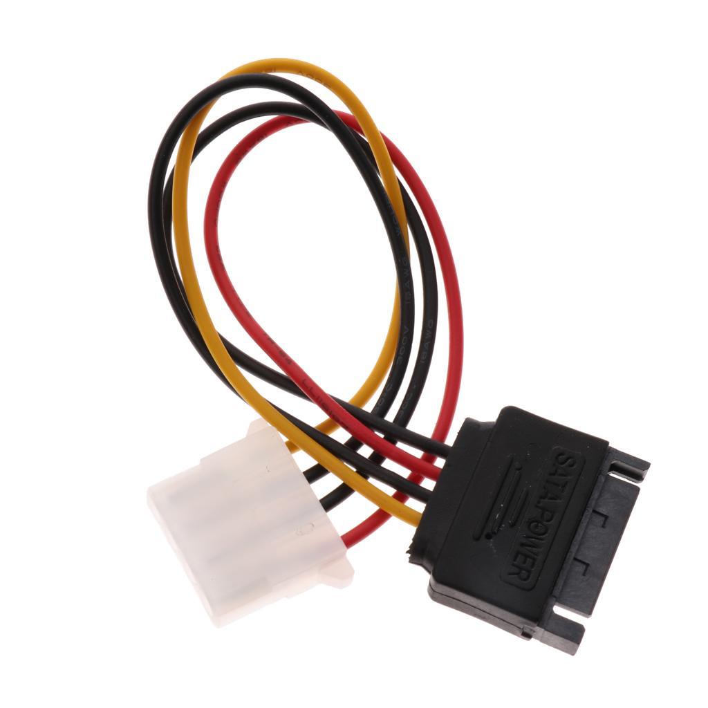 5Pcs 7.7in 4pin Female to 15pin SATA Male Power Adapter Cable for PC Case