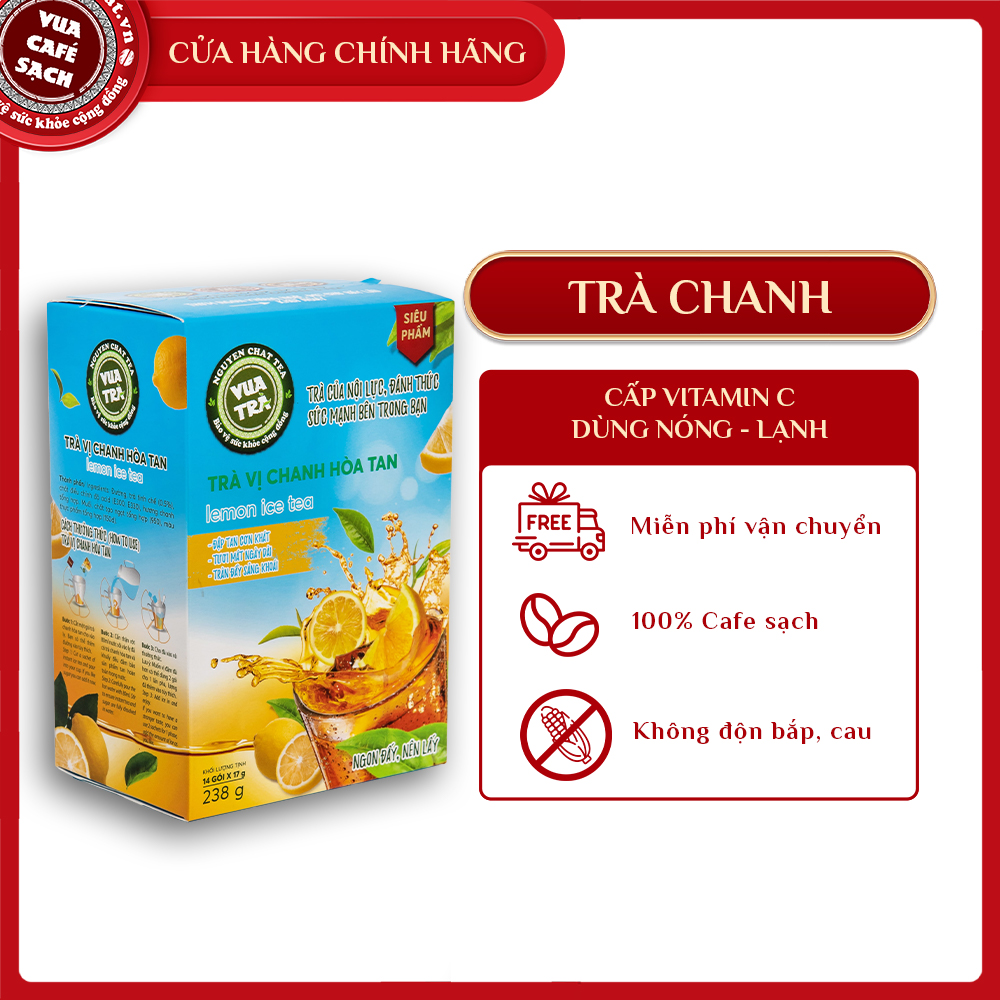 Trà chanh hòa tan giải khát VUA TRÀ tươi mát, cung cấp Vitamin C cho năng lượng ngày dài - 238g