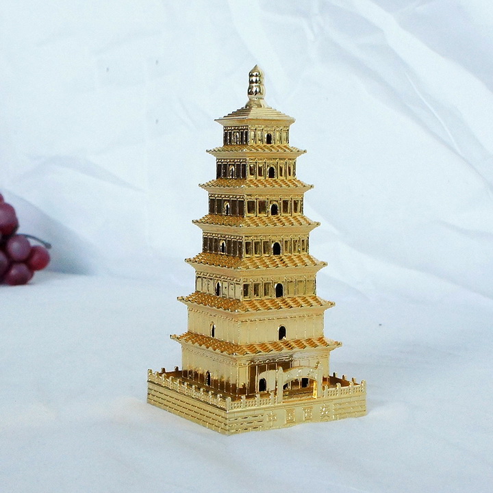 Mô hình tháp Tây An Trung Quốc cao 15cm - Màu vàng