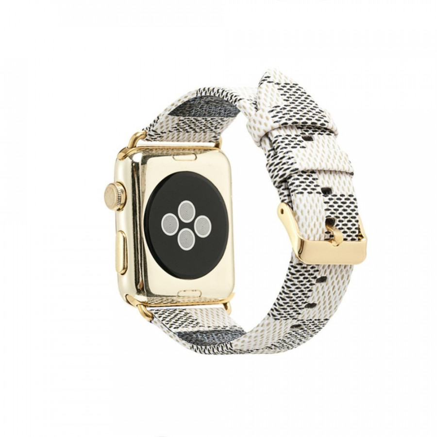 Dây da đeo thay thế cho Apple Watch 42mm Kakapi vân LV (ngàm nối màu ngẫu nhiên) - Hàng chính hãng