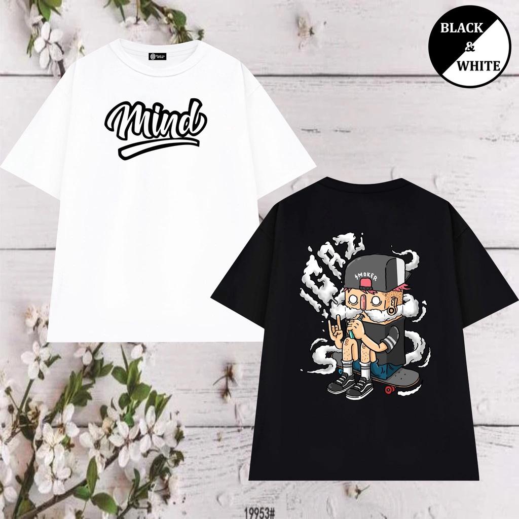 ÁO THUN UNISEX NAM NỮ ông già ngồi ván trượt mind