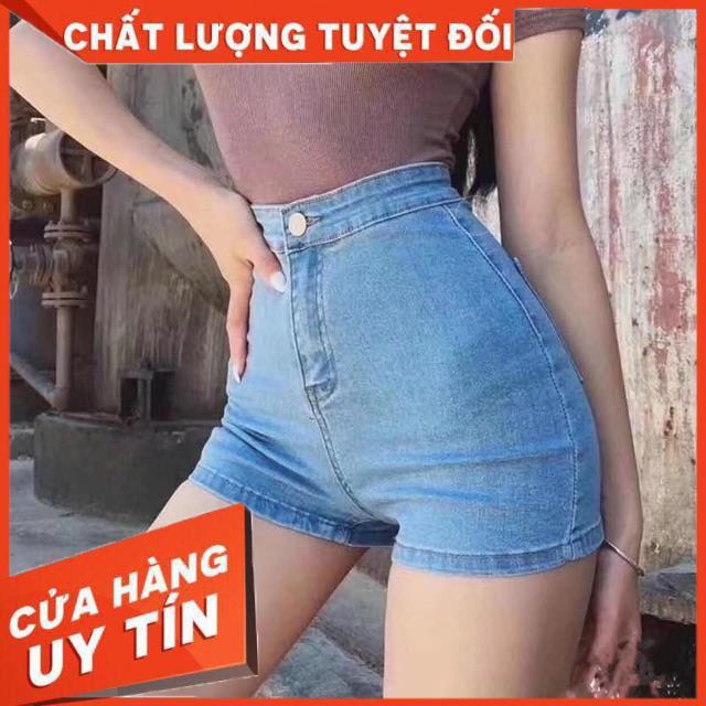 QUẦN SHORT JEANS ÔM LƯNG SIÊU CAO KO TÚI- ảnh thật shop chụp