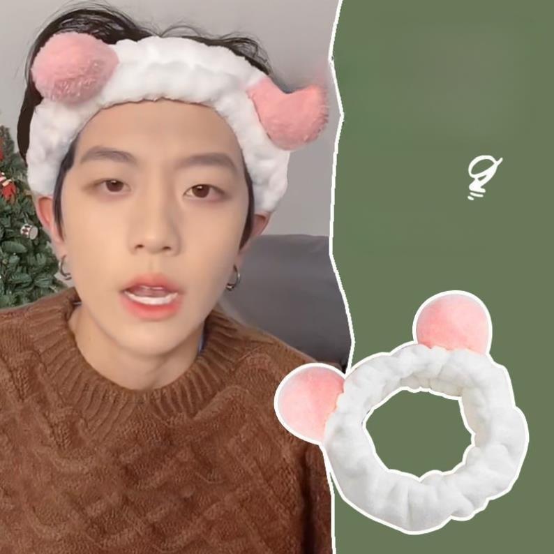 Băng Đô Rữa Mặt Nam Nữ Cute, Băng Đô Đấp Mặt Nạ, Trang Điểm Dễ Thương, Phong Cách Hàn Quốc