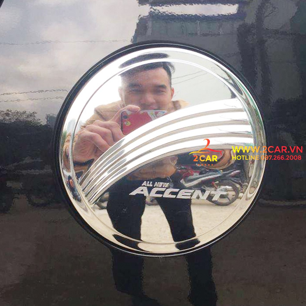 Ốp nắp xăng xe Hyundai Accent 2018- 2020- 2021- 2022 mạ crom sáng bóng