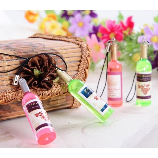 Móc khóa trang trí hình chai nhiều mầu