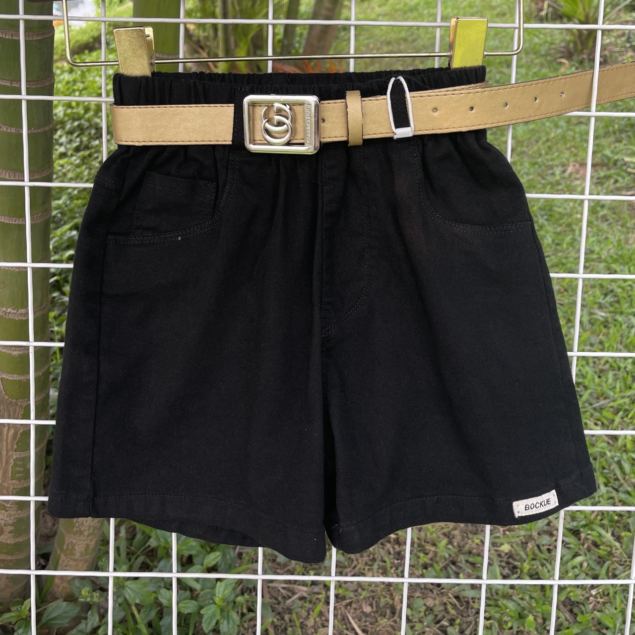 Quần short bé trai kaki size đại 4-10 tuổi chữ BOCKUE vải mềm mỏng kiểu dáng khỏe khắn thời trang