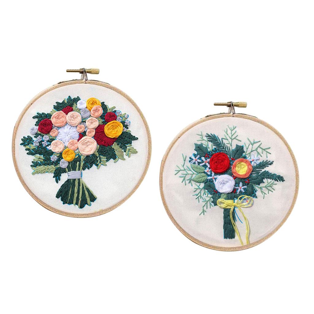 Full Range of Embroidery Starter Kit Bouquet Cross Stitch Crafts Style 1