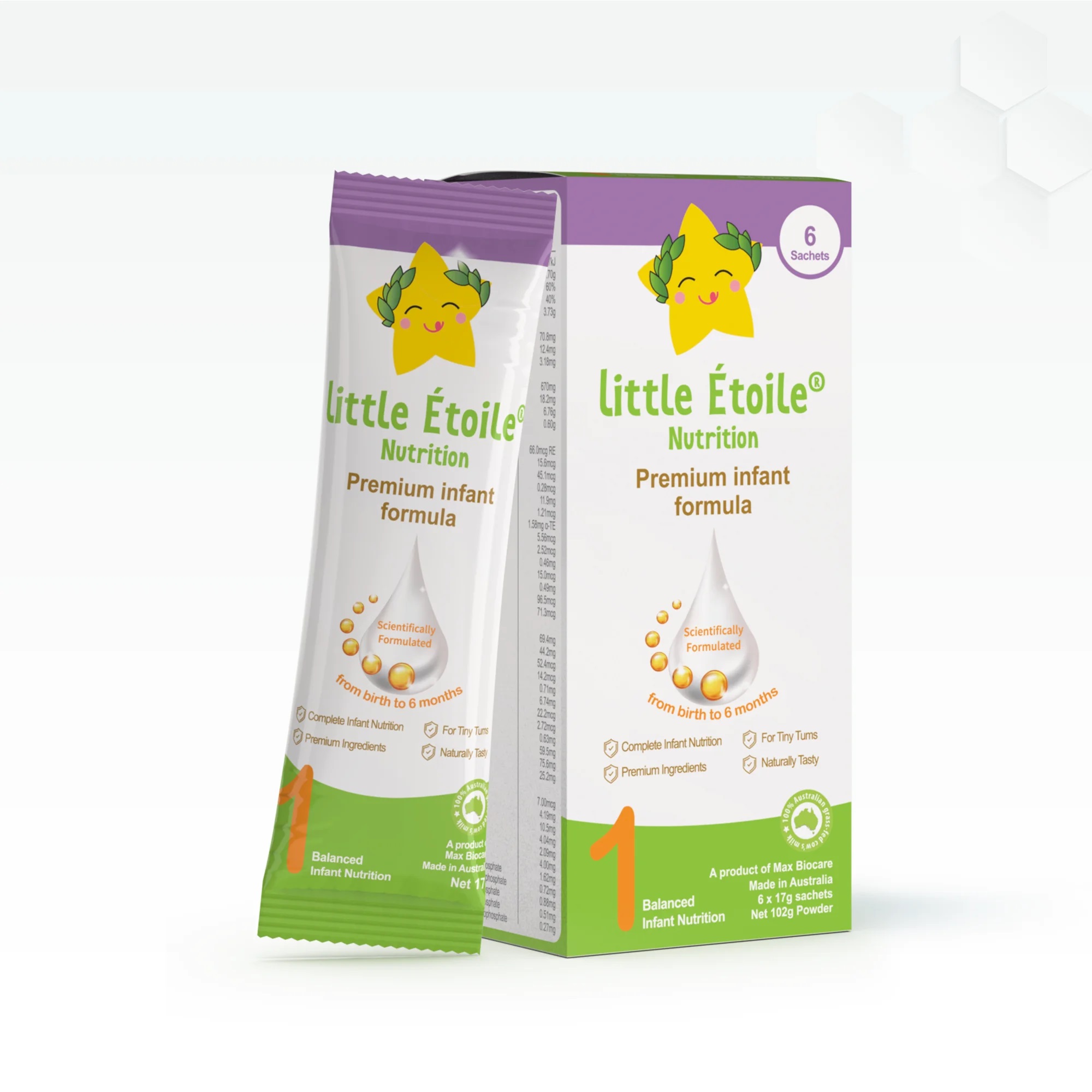 Sữa bột Little Étoile Nutrition Premium hộp 6 gói 17gram