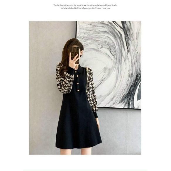 HÀNG NHẬP - ĐẦM LEN PHỐI LỤA ZICZAC