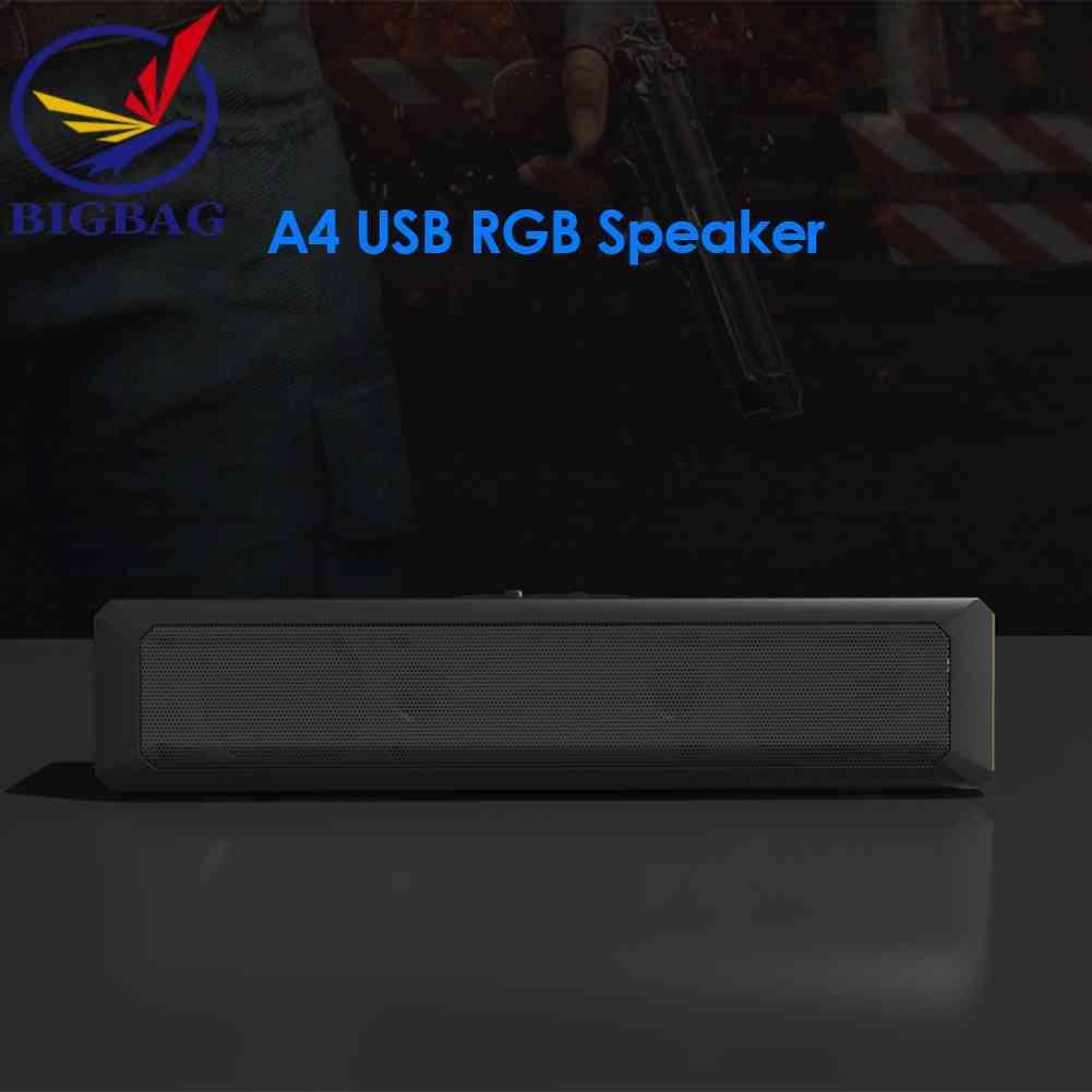 Loa Nghe Nhạc A4 6W RGB Cổng USB Có Dây Cho PC / TV