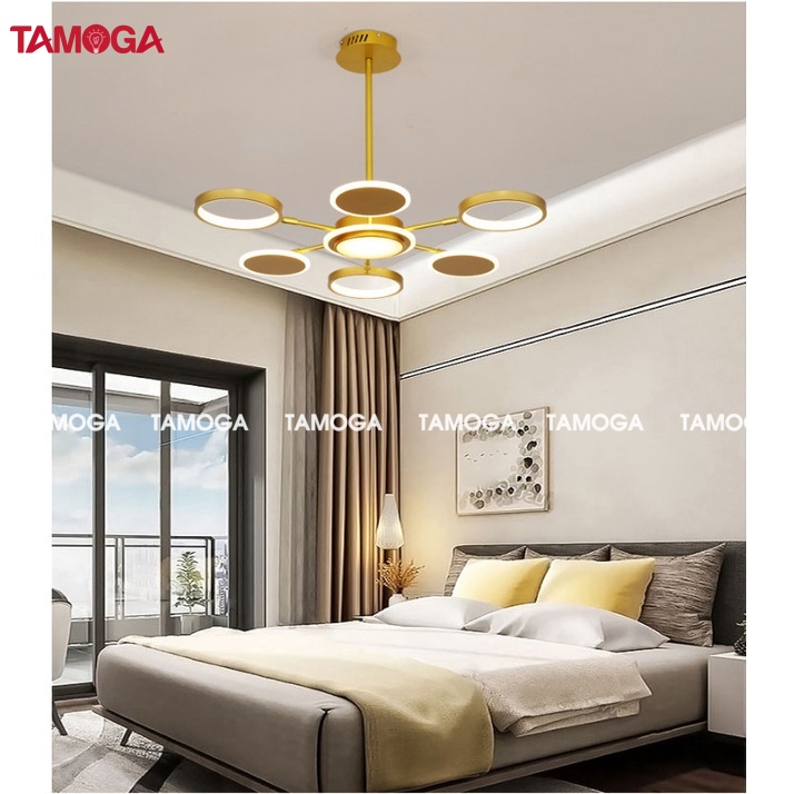 Đèn trần treo phòng khách hình tay vợt TAMOGA RASYM 0236 màu vàng
