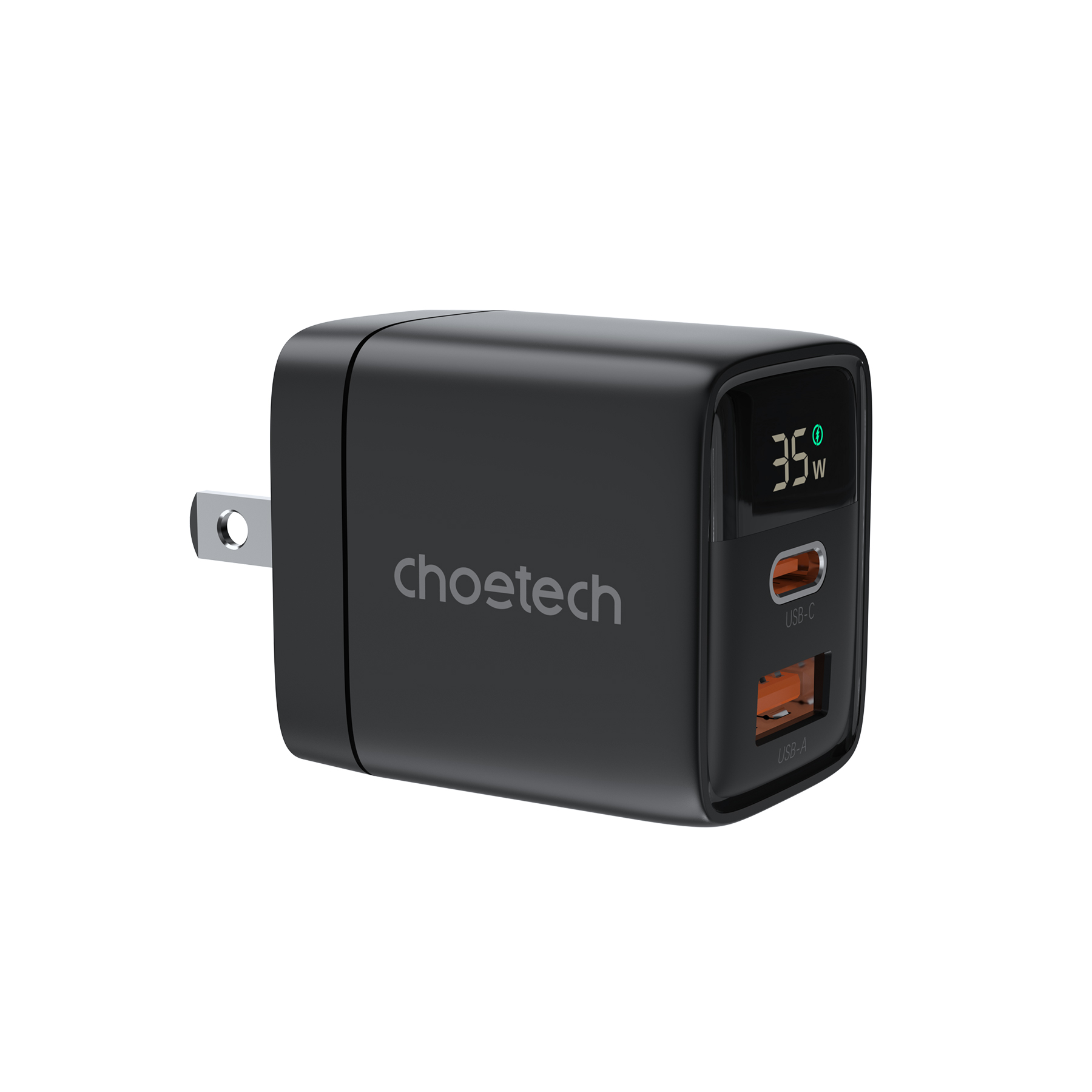 Củ sạc Choetech PD6052 nhanh 35W 2 cổng Usb A+ Type C  có màn hình LED hiển thị thông số sạc (hàng chính hãng)