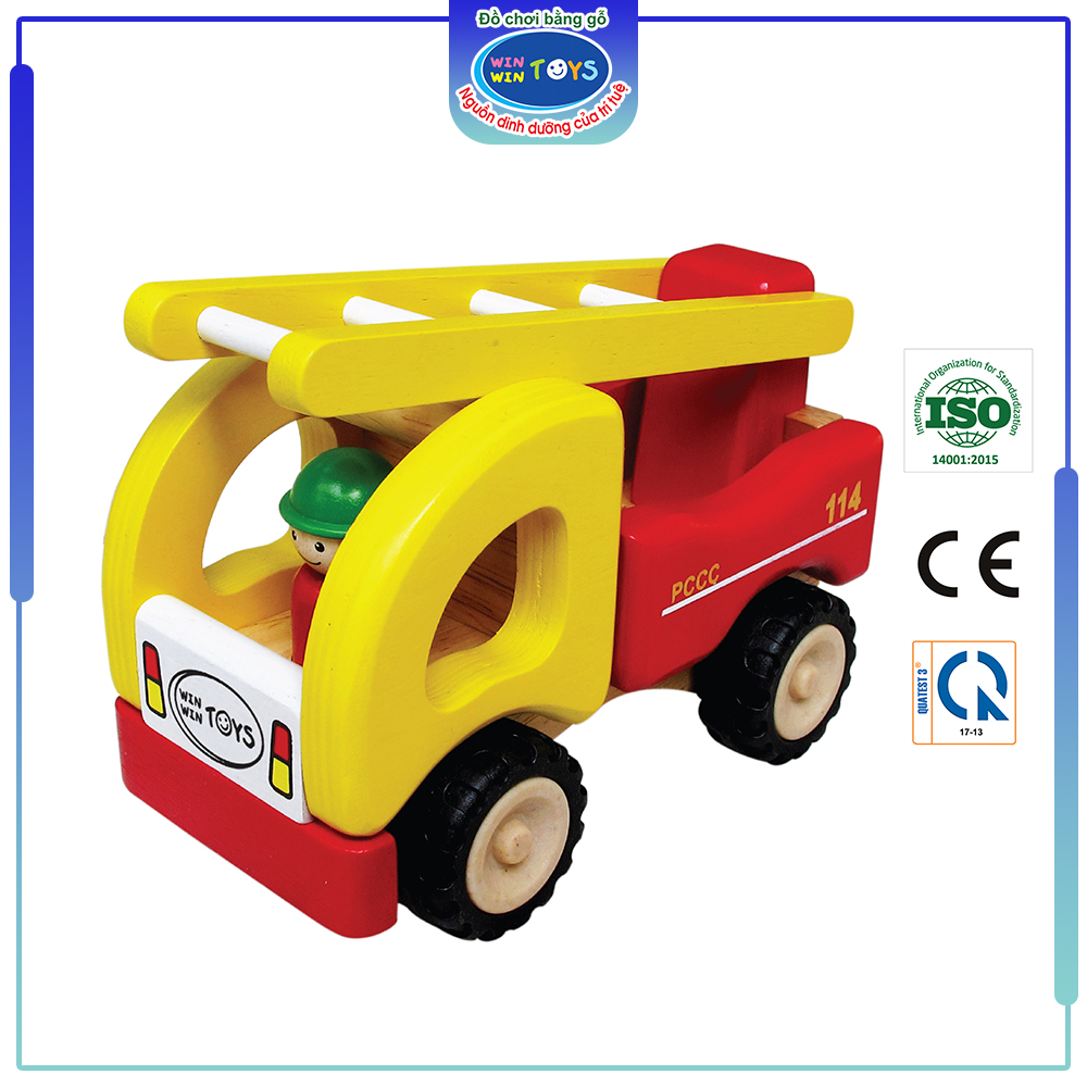 Đồ chơi gỗ Xe thang cứu hỏa | Winwintoys 62292 | Tăng cường vận động và phân biệt màu sắc | Đạt tiêu chuẩn CE và TCVN