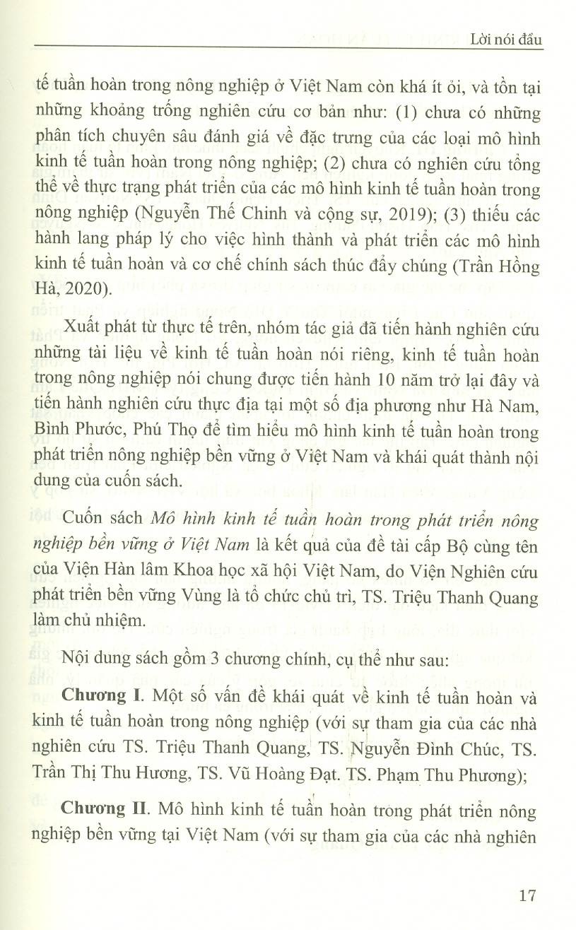 Mô Hình Kinh Tế Tuần Hoàn Trong Phát Triển Nông Nghiệp Bền Vững Ở Việt Nam