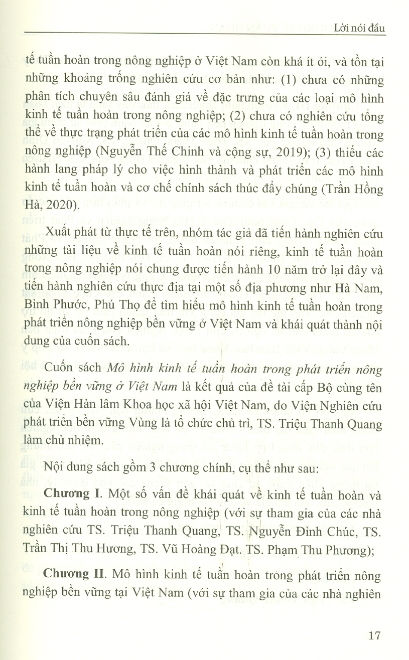 Mô Hình Kinh Tế Tuần Hoàn Trong Phát Triển Nông Nghiệp Bền Vững Ở Việt Nam