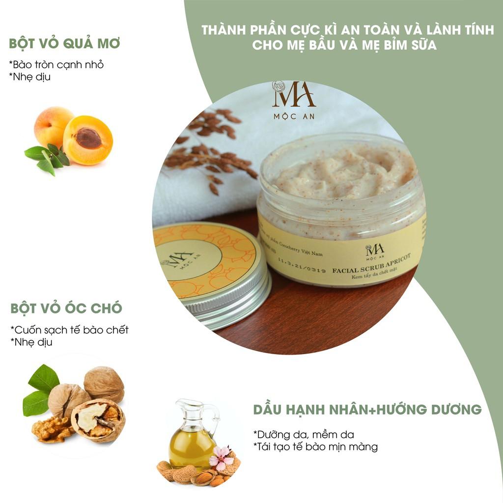 Tẩy Da Chết Mặt Mộc An Vỏ Hạt Mơ Và Óc Chó Facial Scrub Apricot - Giúp Làn Da Sáng Mịn 100g