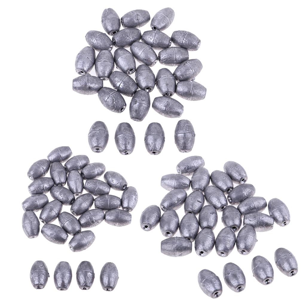 25Pieces Premium Fishing Sinker Weights Olive Shape Lead Fishing Weights