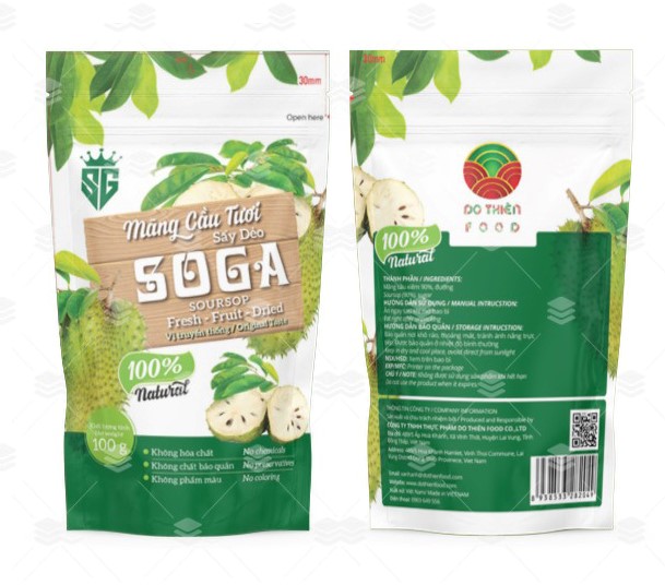 SOGA - Mãng cầu tươi sấy dẻo - Vị truyền thống - 100 gam