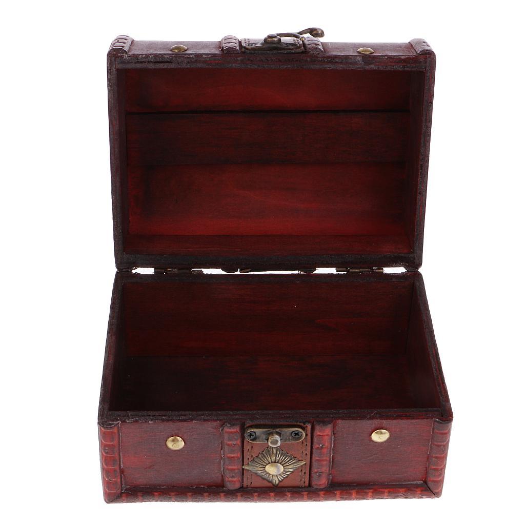 4 Pieces Vintage Wood Jewelry Box Necklace Bracelet Storage Organizer Case