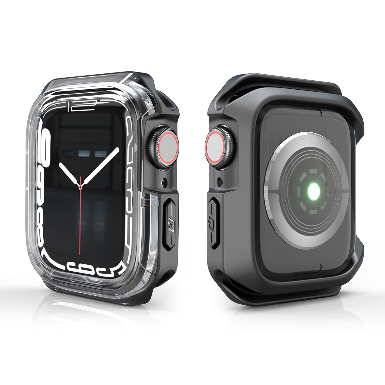Ốp Case Viền PC Trong Suốt cho Apple Watch Series 4/5/6/SE/7/8/9/SE2 Size 40mm/41mm/44mm/45mm - Hàng Chính Hãng