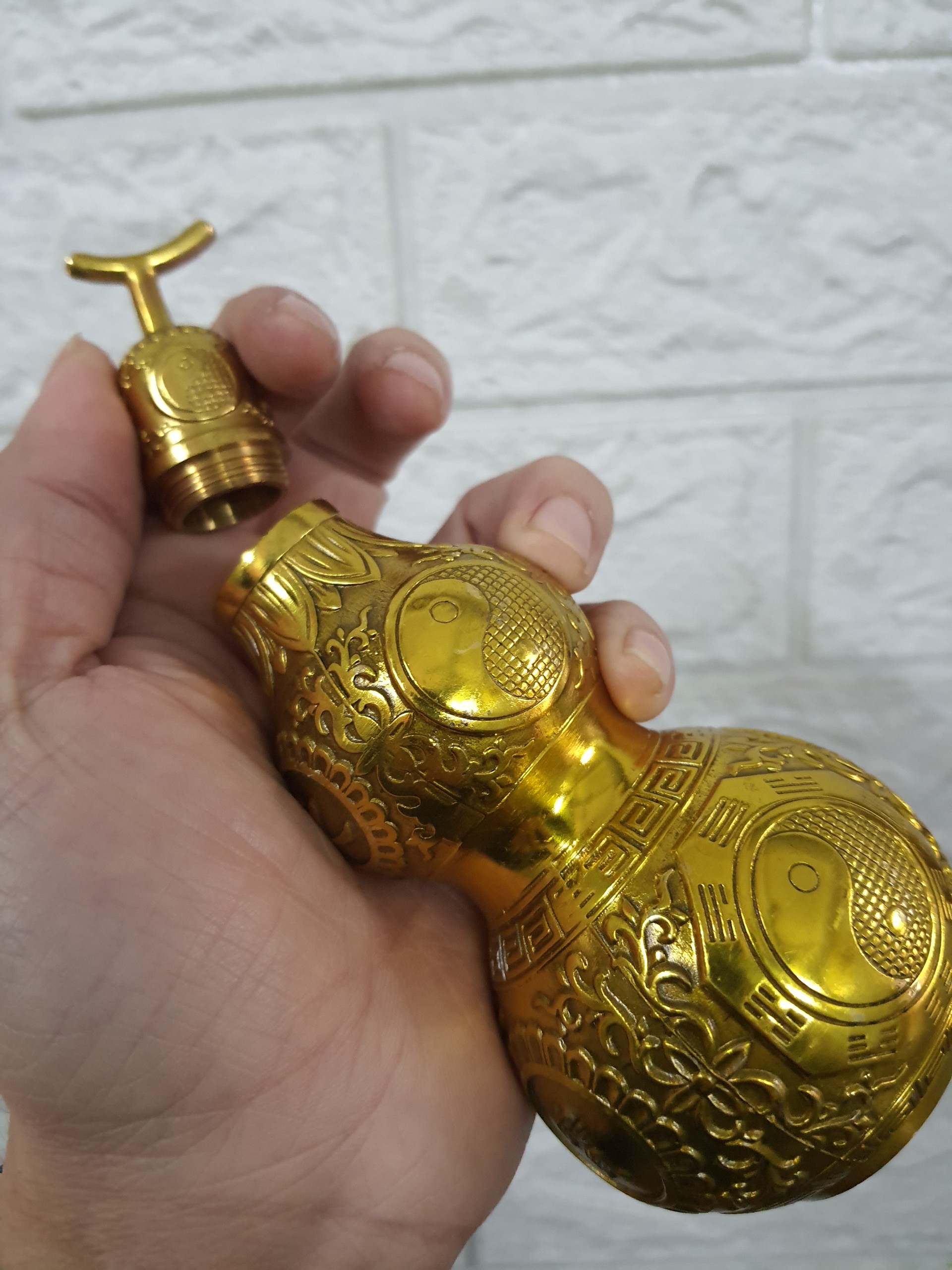 Hồ lô bát quái chất liệu bằng đồng MS021