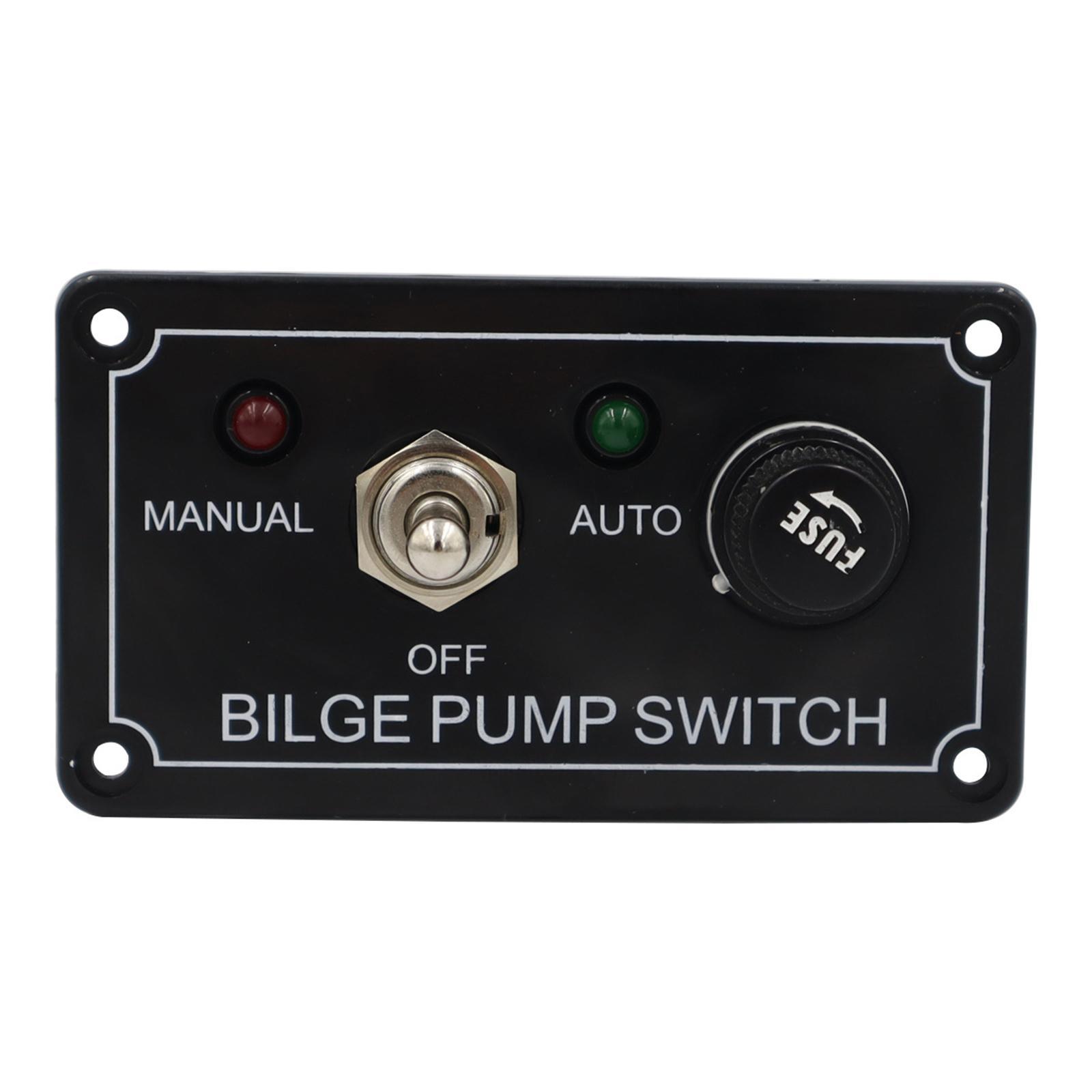 Rocker Toggle Bilge Pump Switch Panel LED Indicator DC 12V Fits for Boat