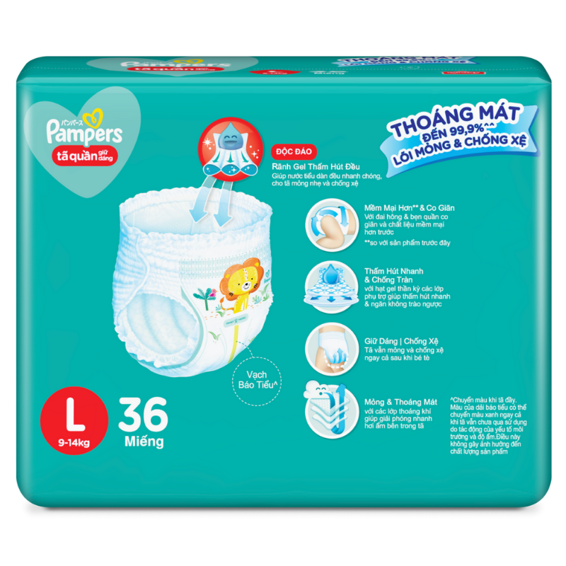 Tã quần Pampers Baby Dry size L 36 miếng (cho bé 9 - 14kg)