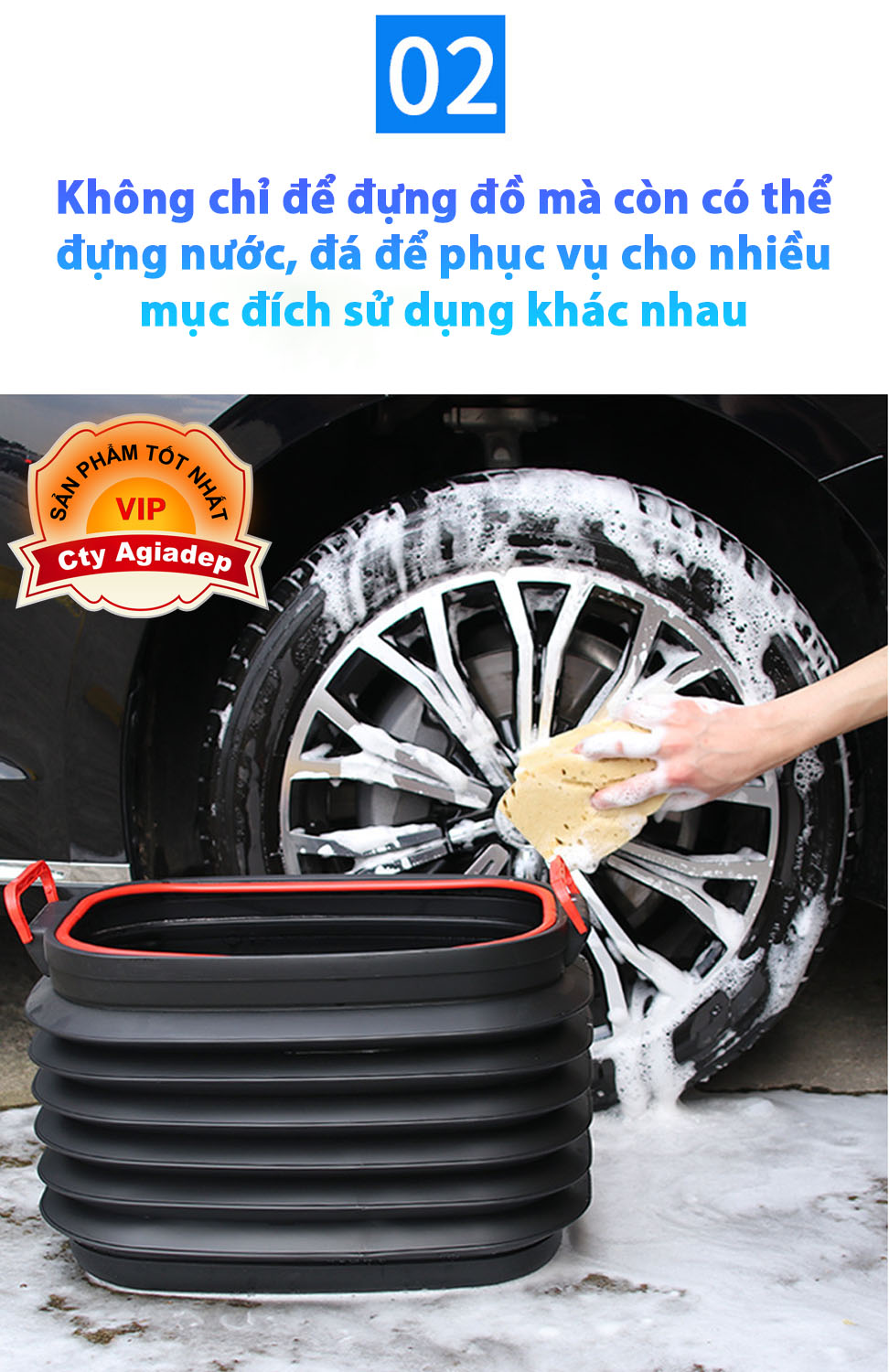 Thùng đựng đồ xịn trên oto, xe hơi CarTech - Giá gấp gọn để đồ trong ô tô car - 37L 50x35x32cm