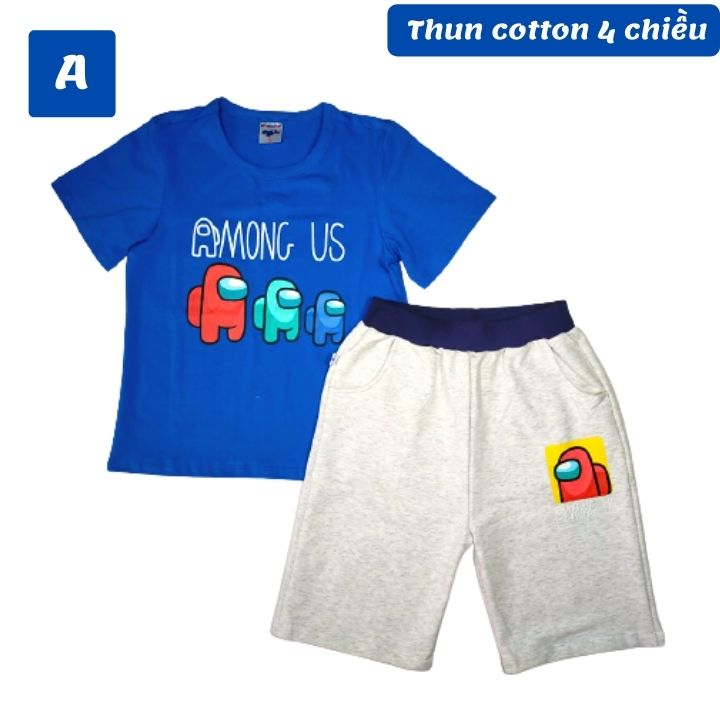 Quần áo trẻ em béo phì bé trai Among US từ 22-58kg - chất thun cotton 4 chiều- Kiến Lửa