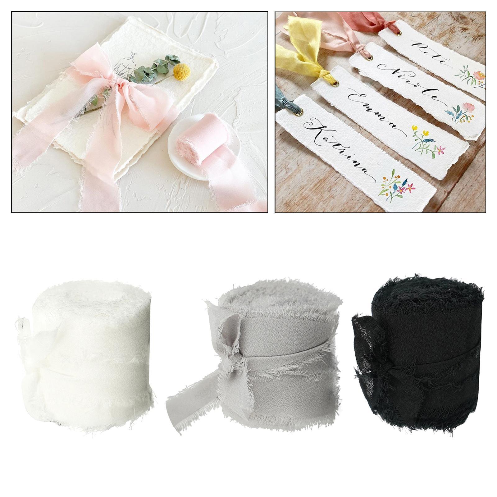 6 Rolls Fringe Chiffon Silk Ribbon Gifts Wrapping
