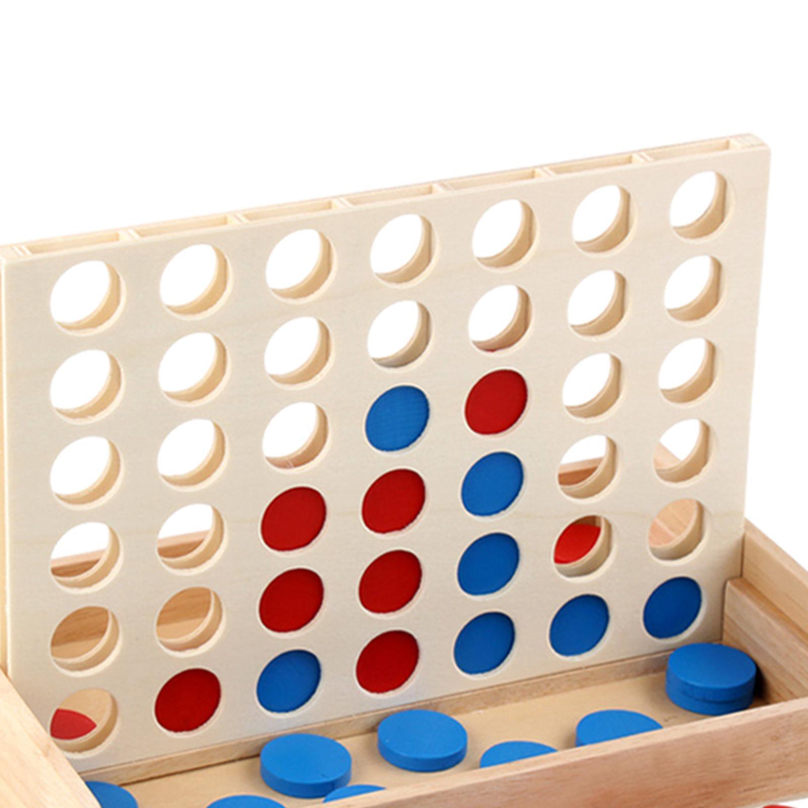 Kids Wooden 4 in Wooden Board Game Fun Block Board Early Learning Toys