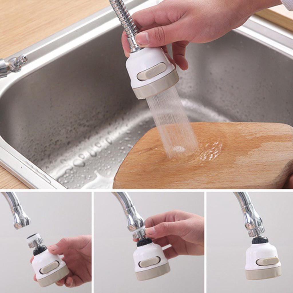 vòi nước rửa bát inox tăng áp xoay 360 độ 3 chế độ