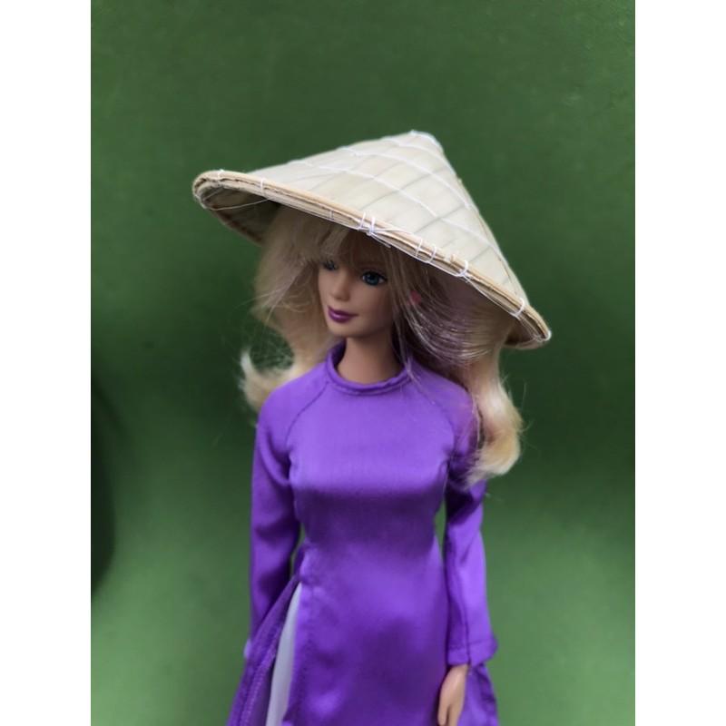 Mô hình Áo dài khăn đống nón lá mini cho búp bê Bnvà Ken