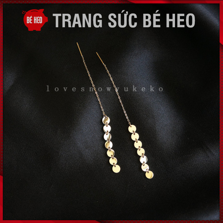 Bông tai titan dài model không đen- Trang sức Bé Heo BHBT474