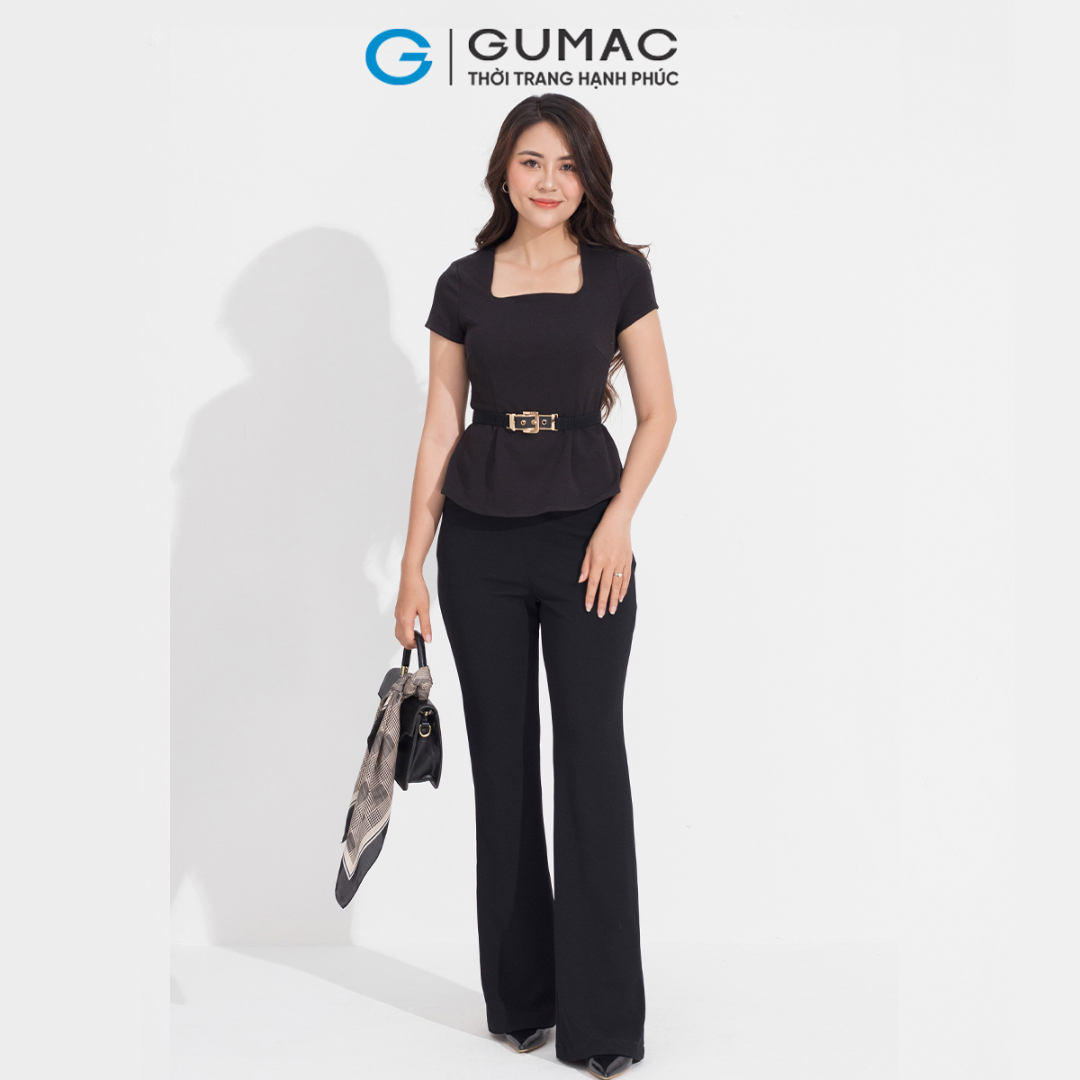 Quần ống loe lưng liền GUMAC QD05065