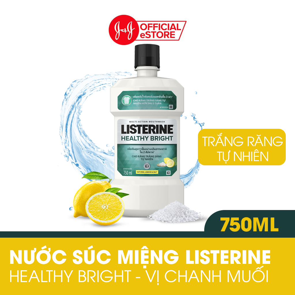 Nước Súc Miệng Làm Trắng Răng Listerine Healthy Bright (750ml) - 8850007813385