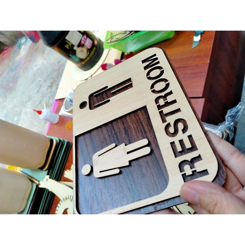 Bảng gỗ trang trí Bảng gỗ toilet Decor