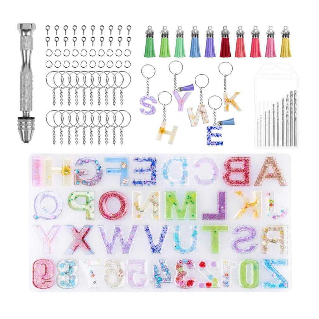 172pcs Kit Resin Alphabet Number Silicone Mold DIY Craft Casting Resin Mould Set