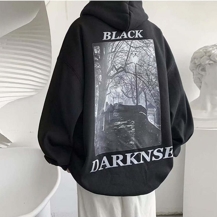 Áo mũ Hoodie Unisex MonsterX BLACK DARK form rộng 5 màu nỉ bông cặp đôi nam nữ Oversize Ulzzang thu đông