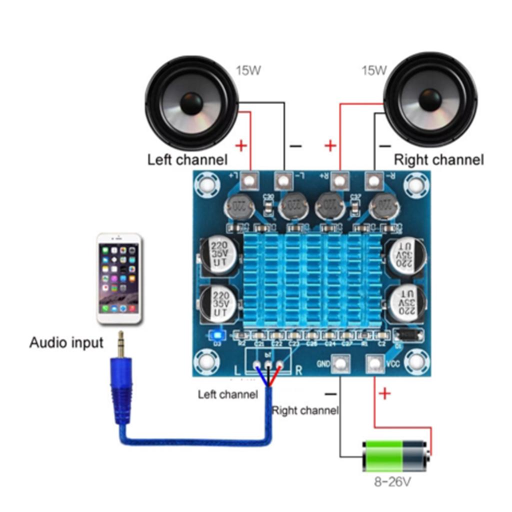 XH-A232 30W+30W Dual Channel Digital Stereo Audio Power Amplifier Board