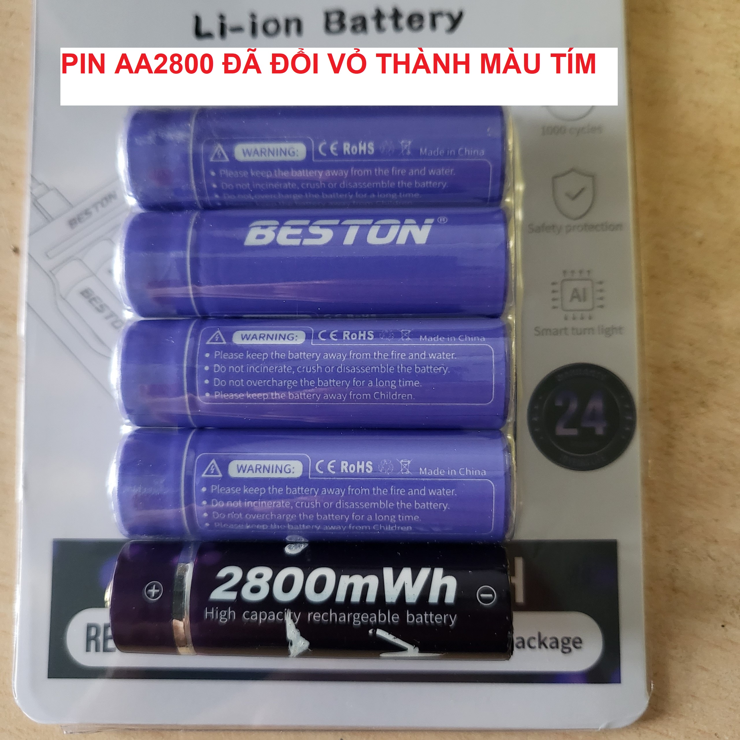 Hình ảnh Vỉ 4 viên pin tiểu sạc AA (2A) Lithium Ion Beston 1.5V cao cấp Dung lượng cao - Hàng nhập khẩu