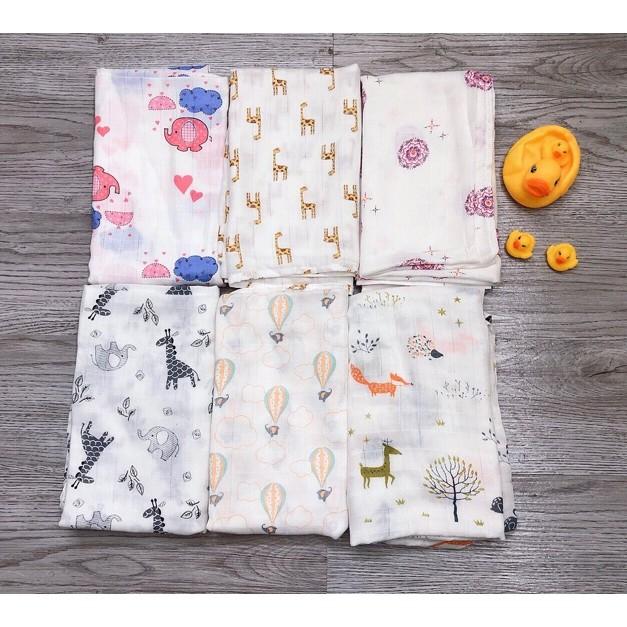 Set 2 Khăn Tắm , Khăn Quấn Sợi Tre Aden Anais Swaddle Cho Bé Loại Cao Cấp