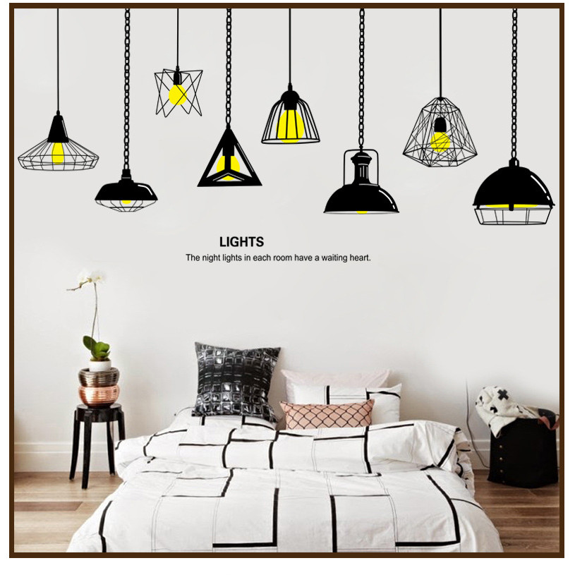 Decal dán tường Đèn treo số 7 AmyShop DKN097