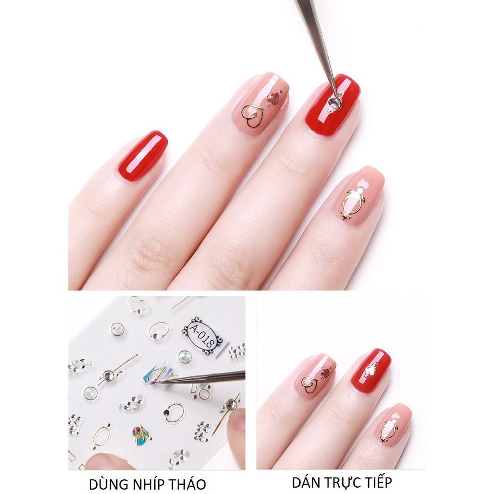 Sticker nails hoa hồng hạc  - hình dán móng 3D 3602