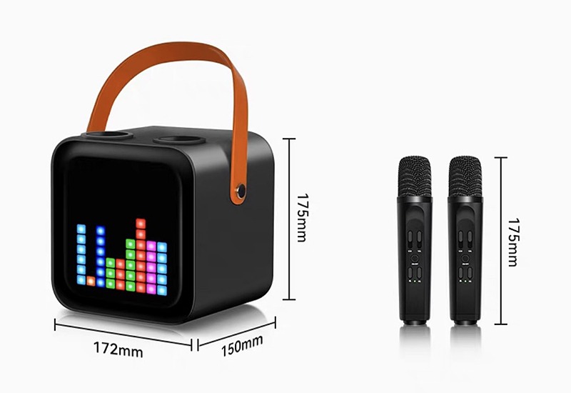 Loa Karaoke Bluetooth SP-100 Bass Mạnh Có Led Kèm 2 Micro